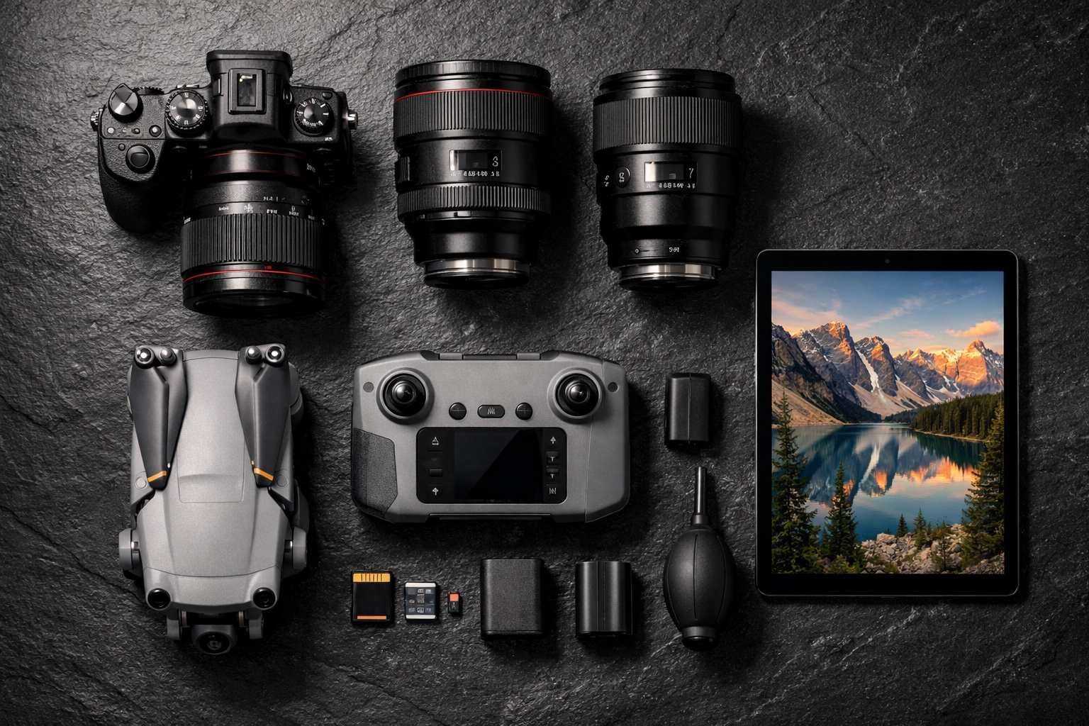 Professional photography gear and drone equipment for visual pros building a sustainable career.