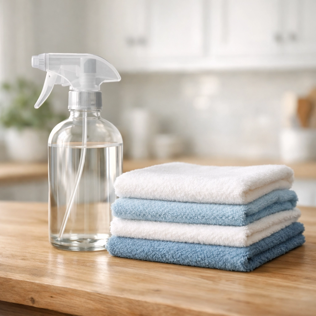 Safe non-toxic cleaning supplies used for weekly house cleaning Nanaimo BC.