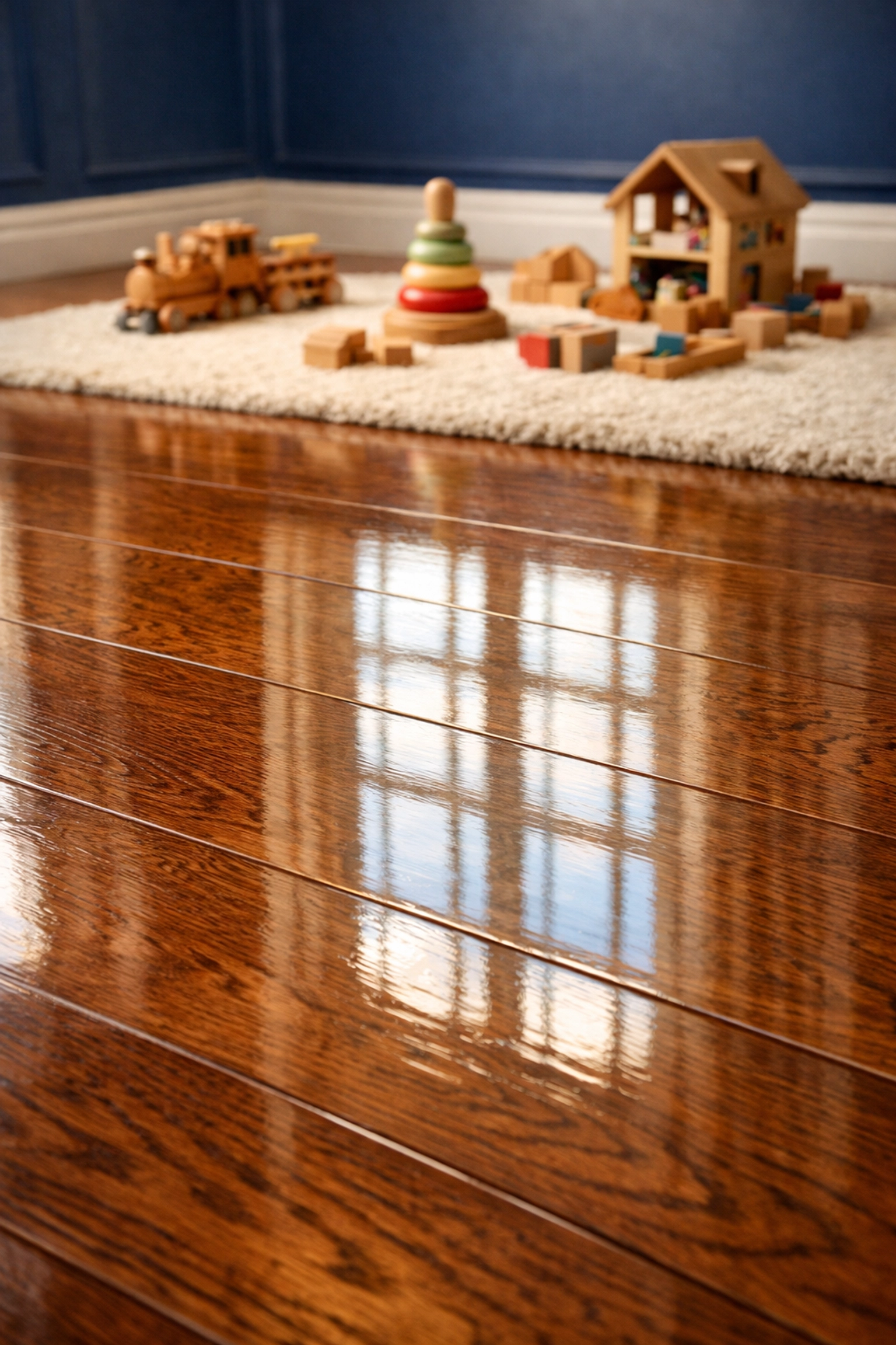Spotless hardwood floors from a house cleaning Cambridge MA service safe for kids and pets.