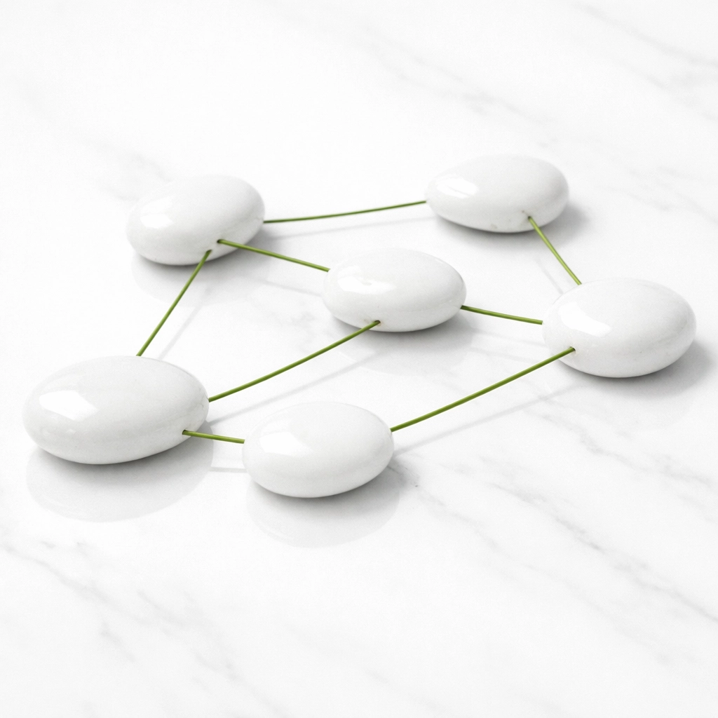 Connected stones symbolizing a healthy backlink profile for improved search rankings.