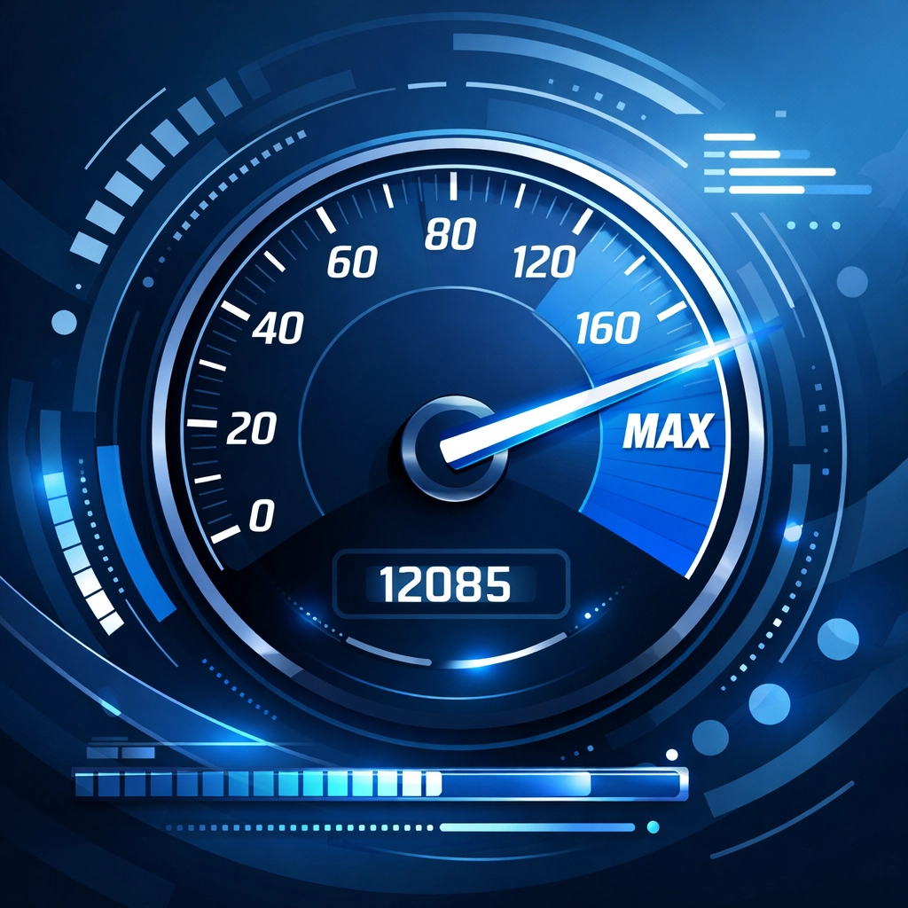 Website speed optimization dashboard showing fast page load times for better conversion rates