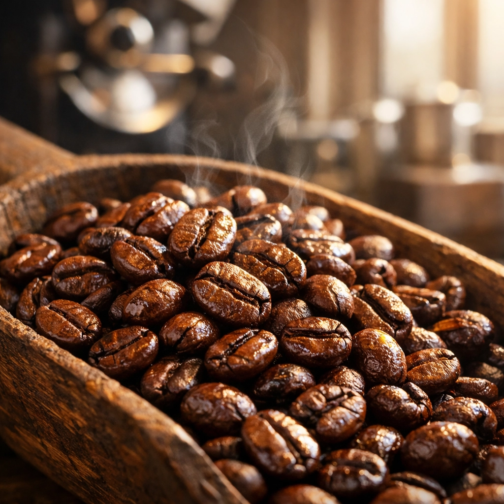 Freshly roasted specialty coffee beans from wholesale coffee roasters, showcasing quality and aroma.
