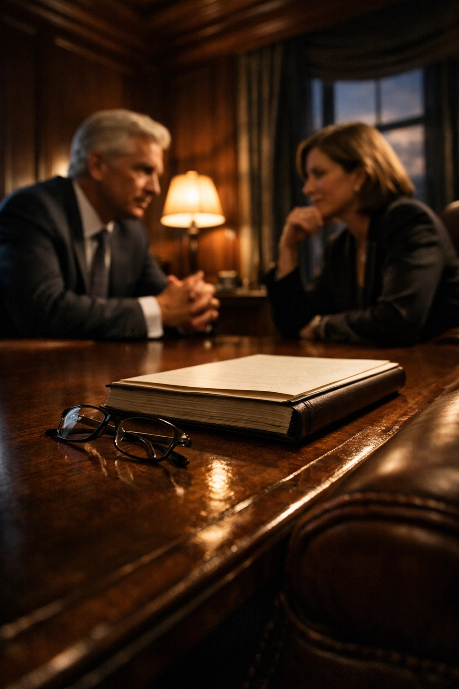 Expert advisors in a private boardroom discussing a property management acquisition strategy.