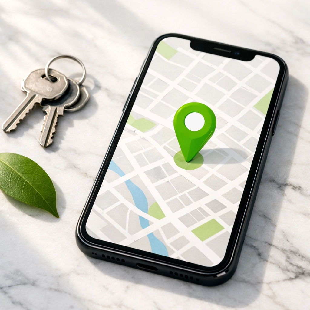 Local SEO map on a smartphone highlighting business findability for Innisfil and Toronto customers.