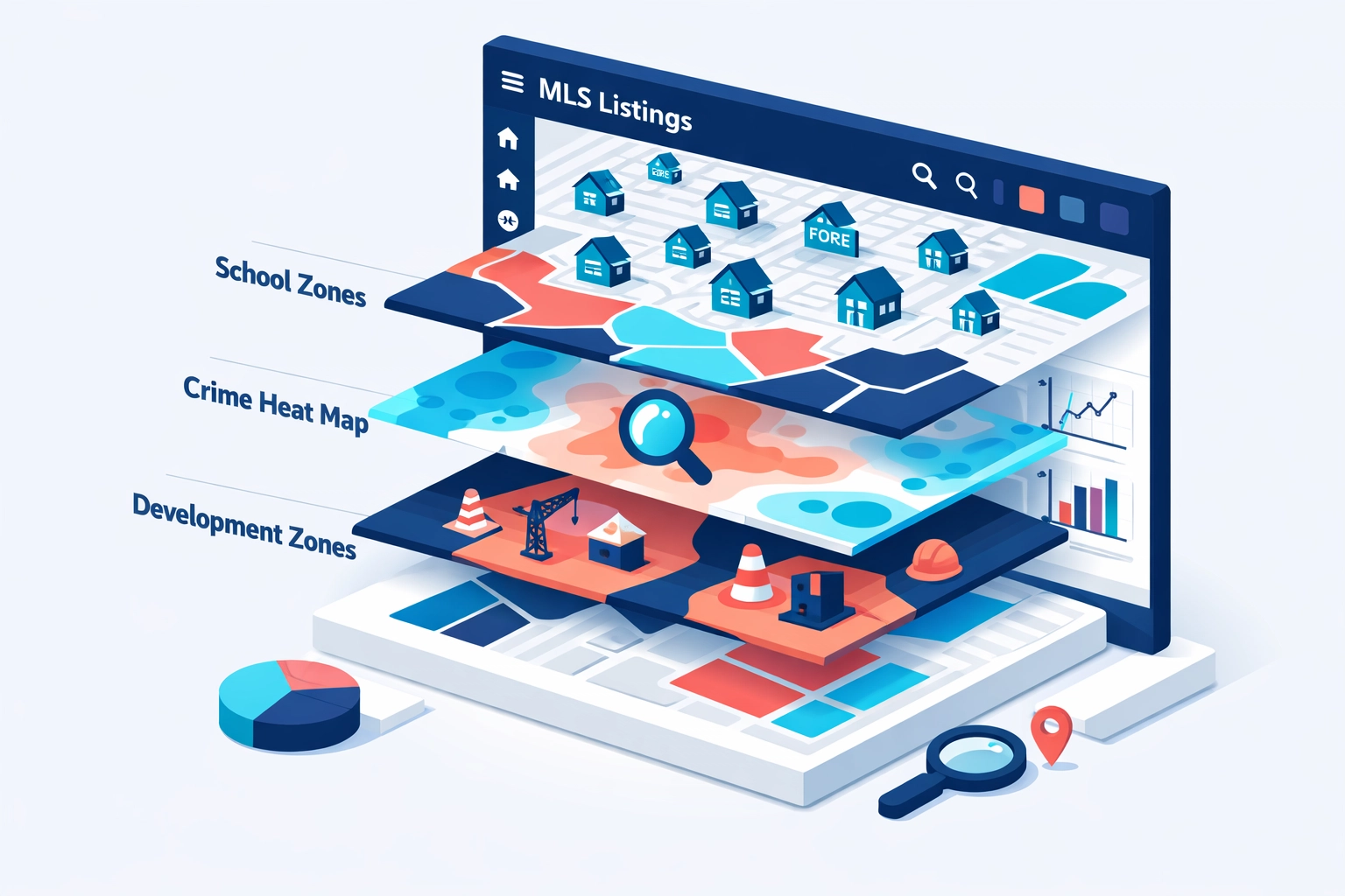 Real estate market intelligence dashboard showing MLS data school zones and Phoenix neighborhoods
