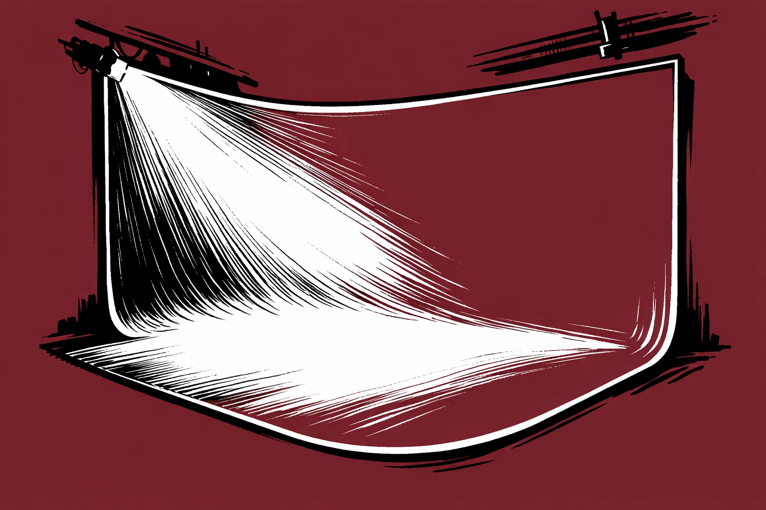 Curved cyclorama wall design showing seamless floor-to-wall transition for professional photography