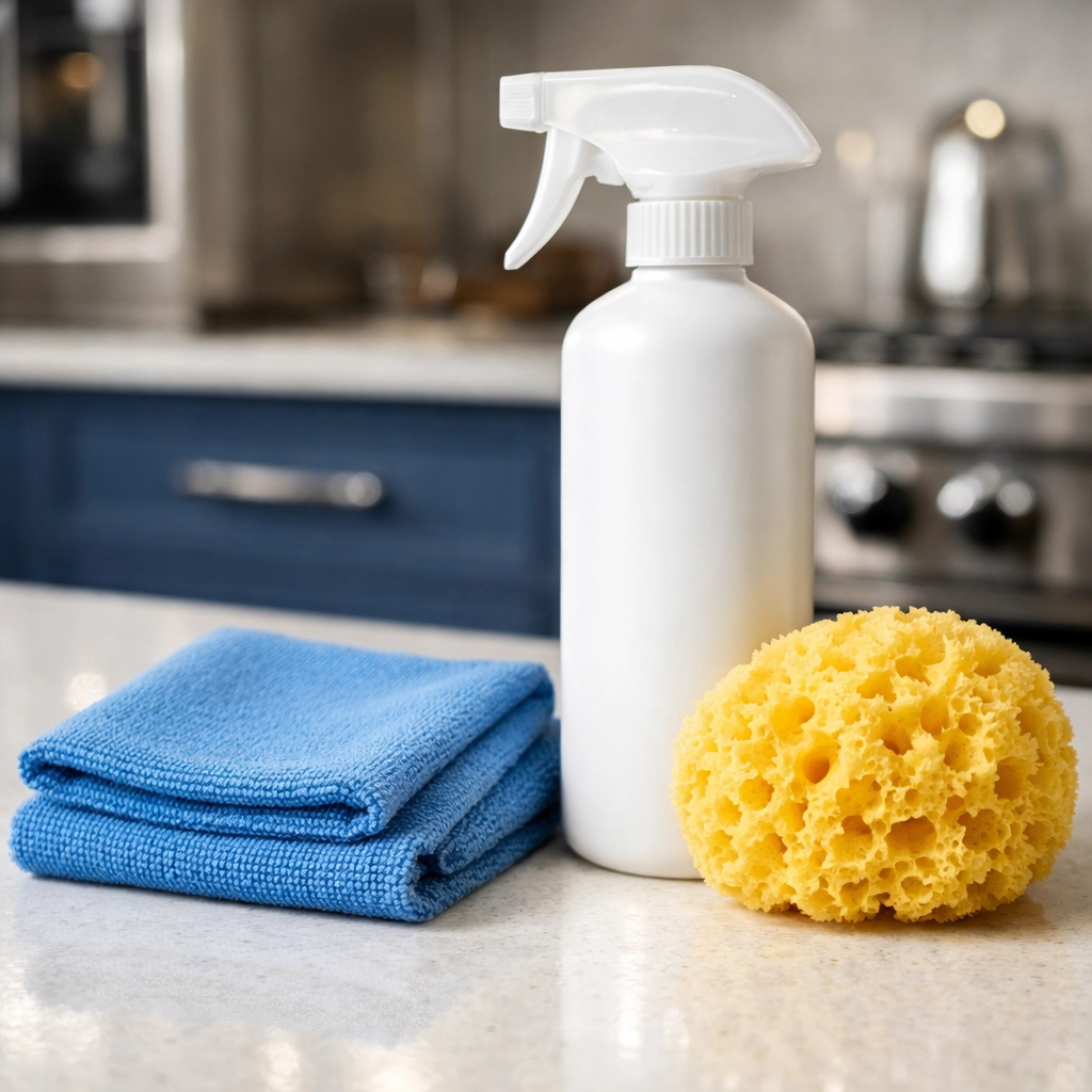 Professional house cleaning supplies and eco-friendly tools used for a deep clean in MetroWest.