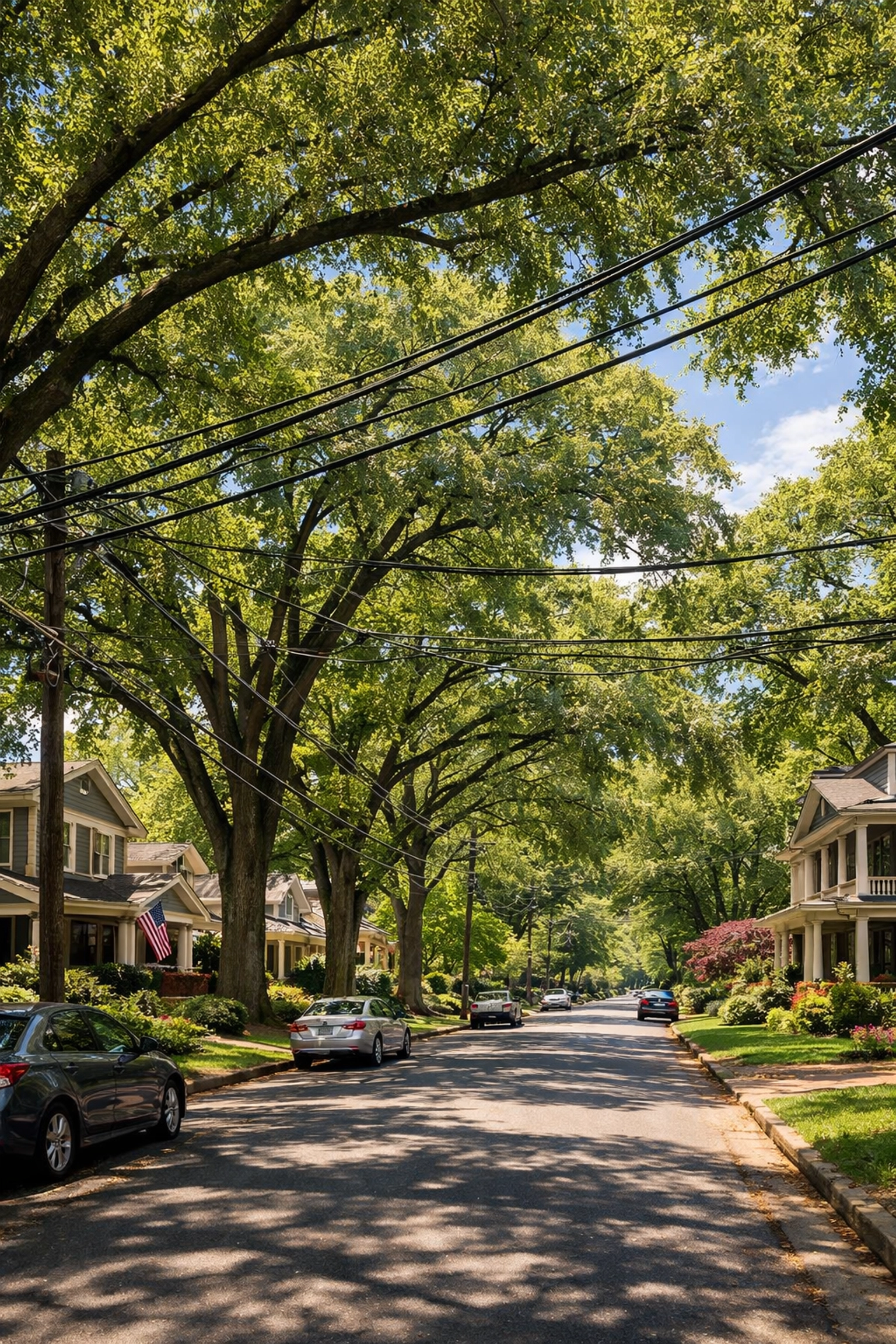 Charlotte power lines and trees