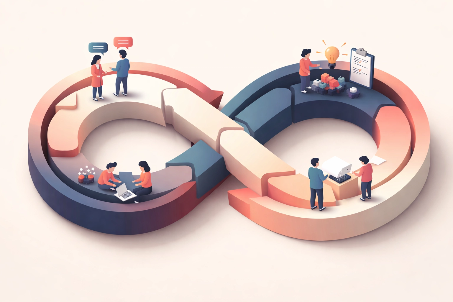 Product feedback loop showing stages from user research to building, testing, and iterating