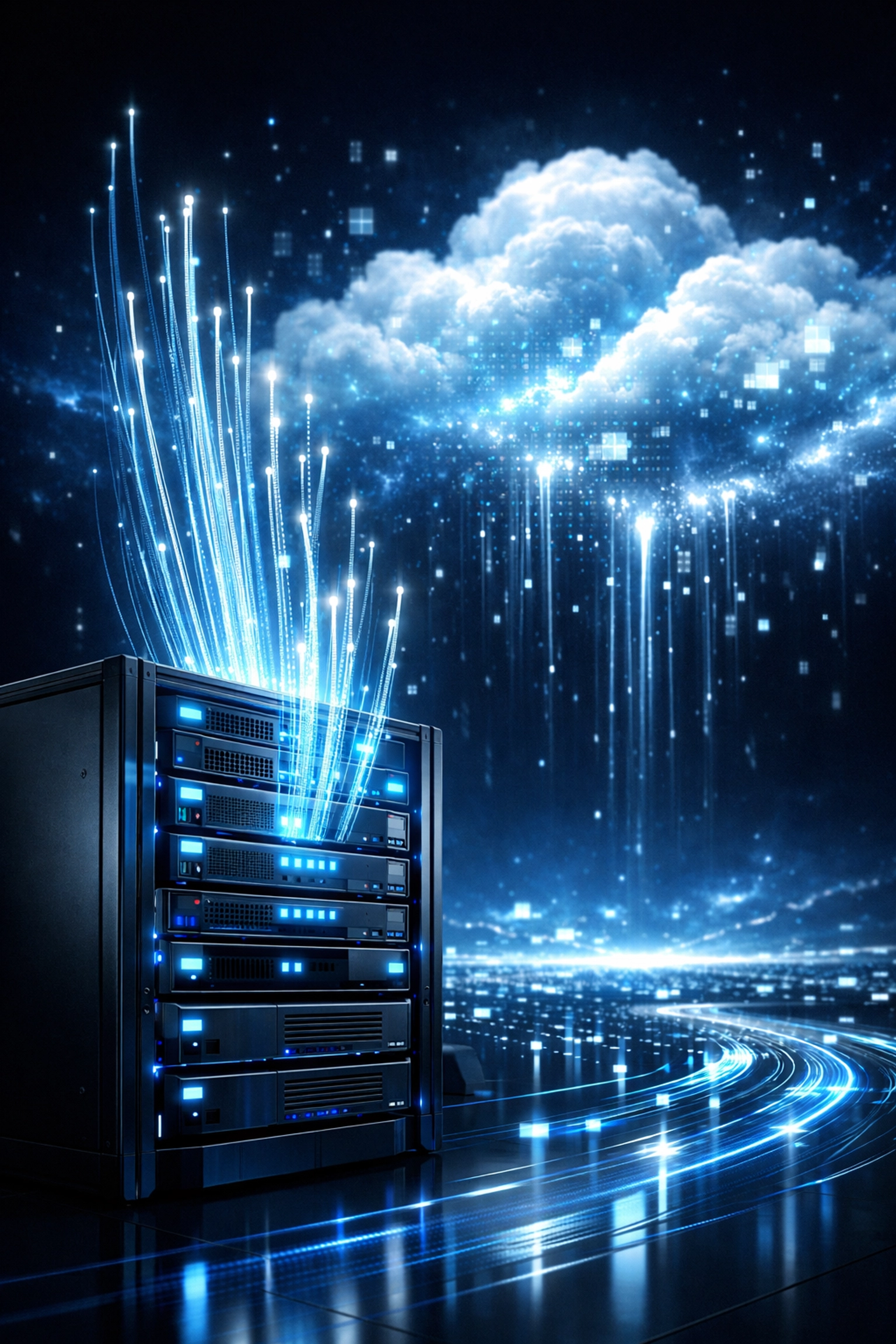 Hybrid media asset management software architecture connecting local storage to the cloud.