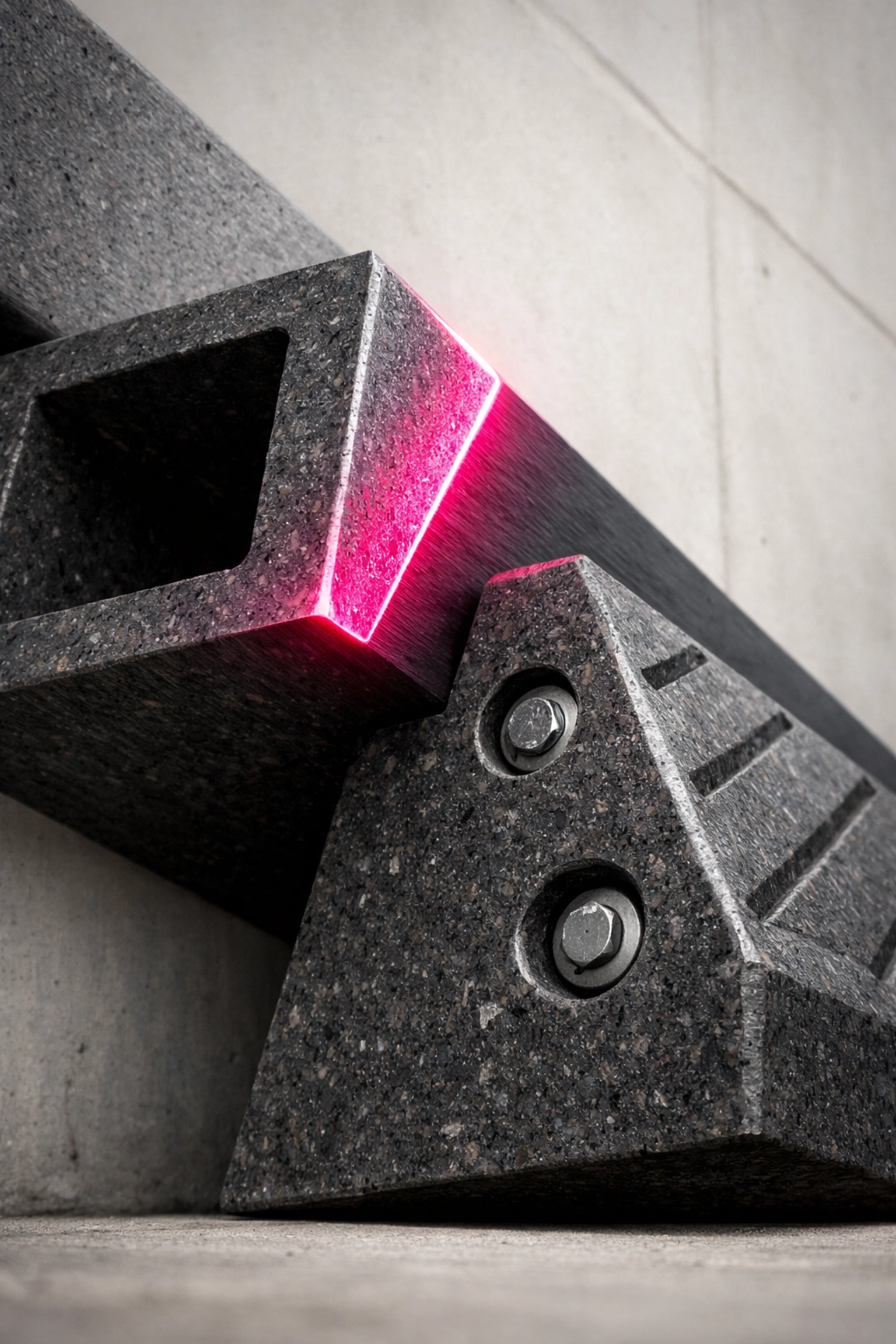 Heavy-duty recycled plastic wheel stop and structural beam for industrial infrastructure sites.