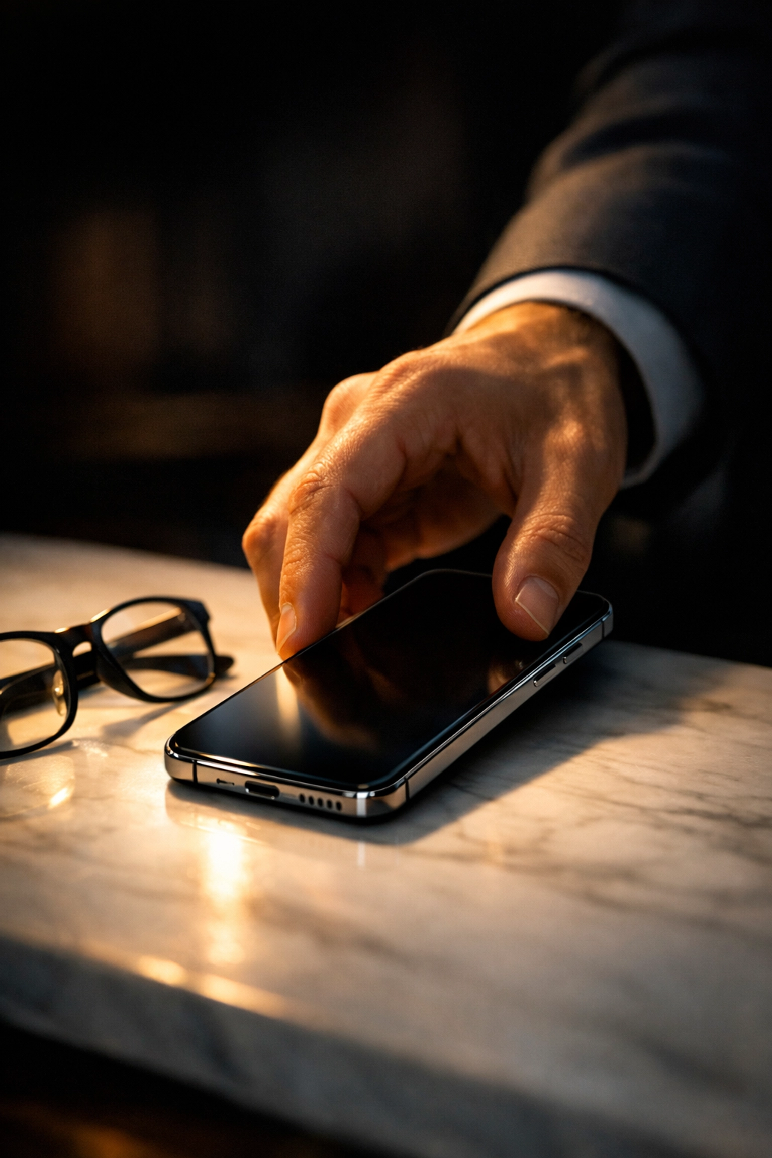 A leader taking the first small step toward team improvement by managing tasks on a modern smartphone.