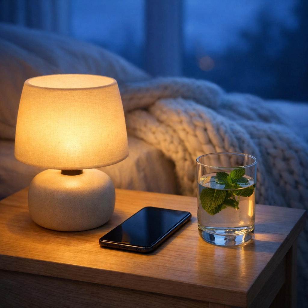 A smartphone on a bedside table representing accessible virtual postpartum doula support in Toronto.