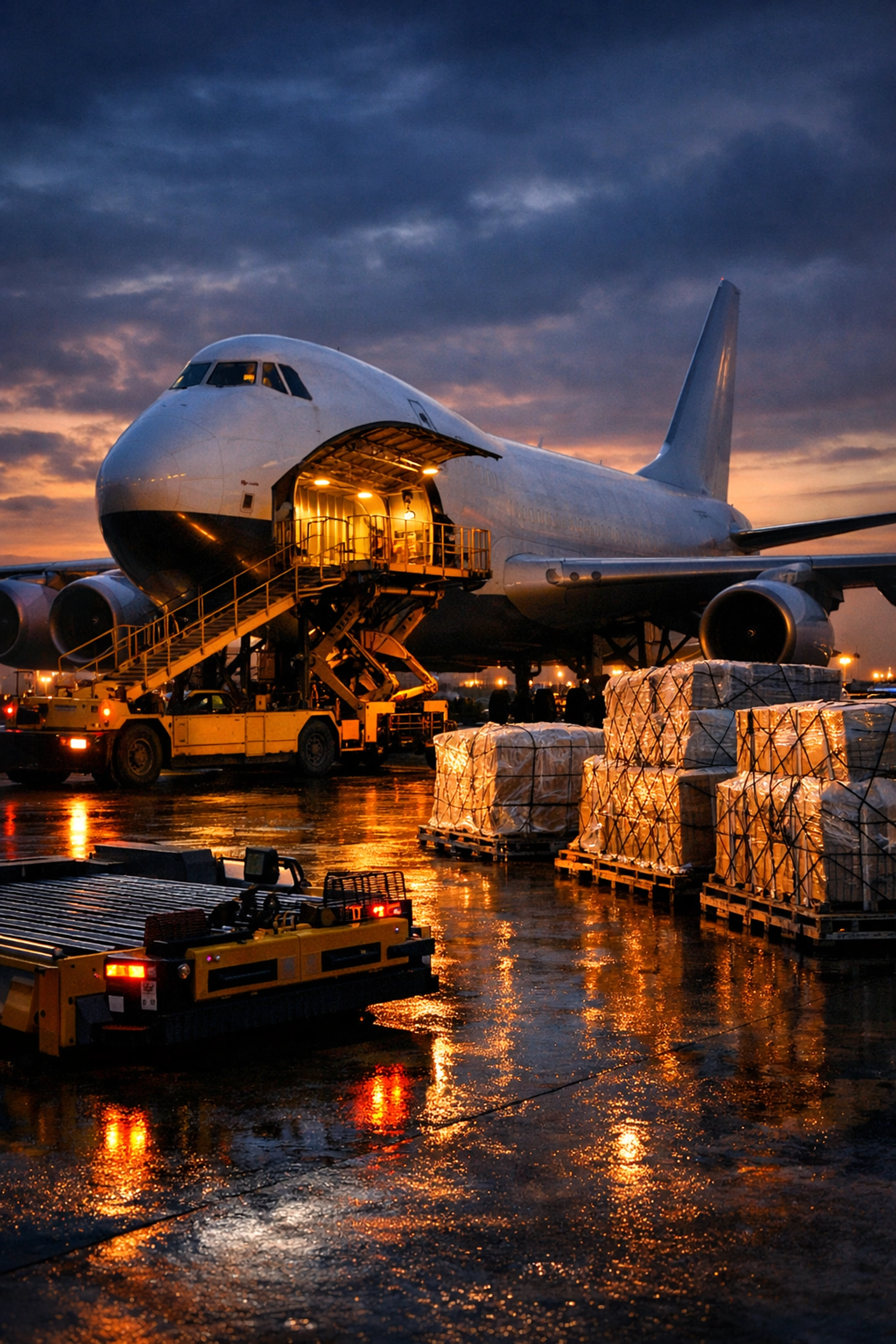 Cargo aircraft loading packages for international shipping and cross-border logistics in South Africa