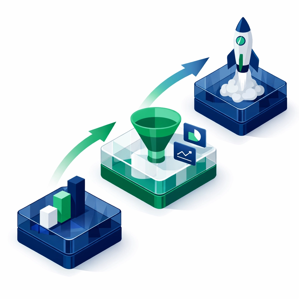 Abstract growth engine gears representing a strategic digital marketing system for sustainable business growth.