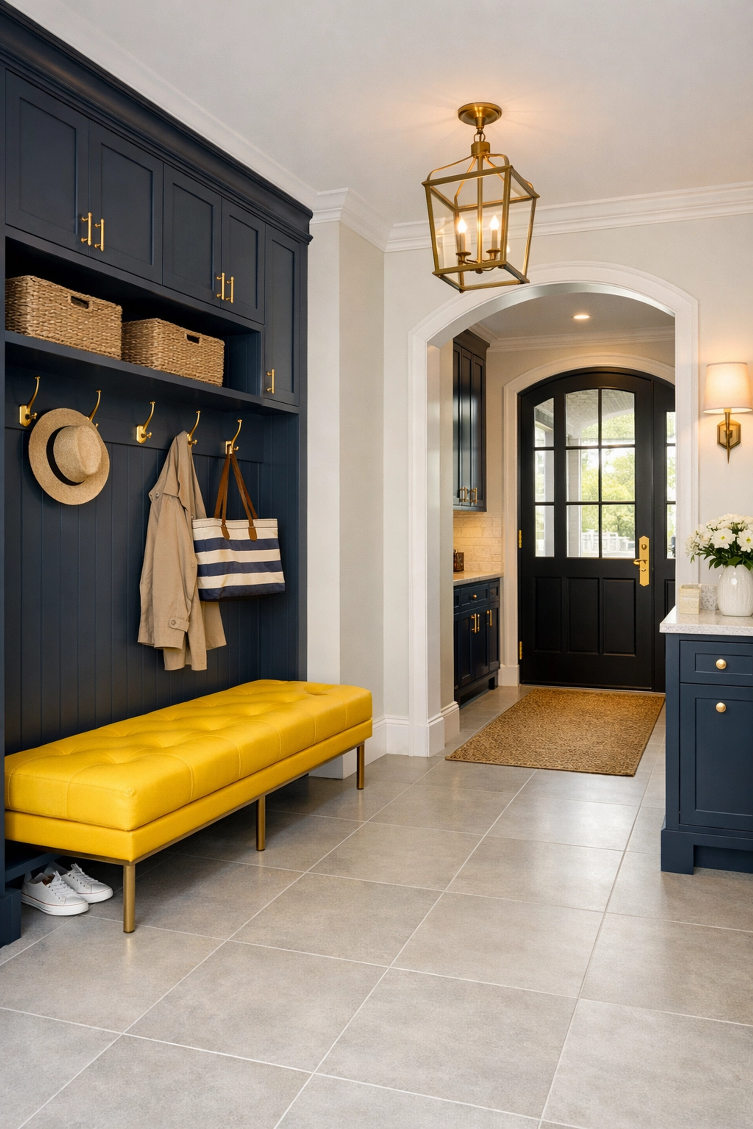 Organized and clutter-free mudroom in Sterling, MA, showcasing professional cleaning standards.