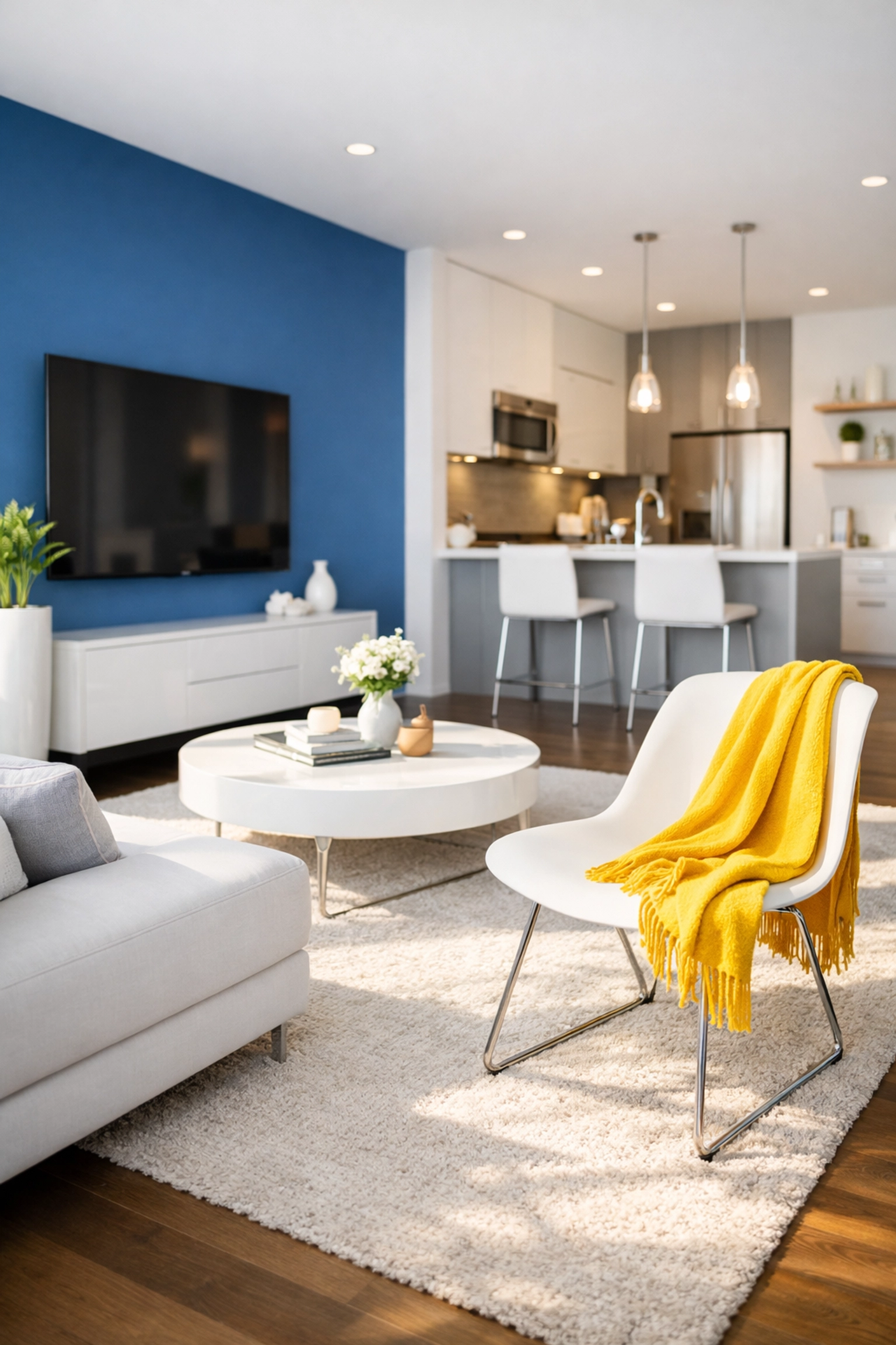 A perfectly organized and clean apartment in Leominster MA showing the results of professional residential cleaning.