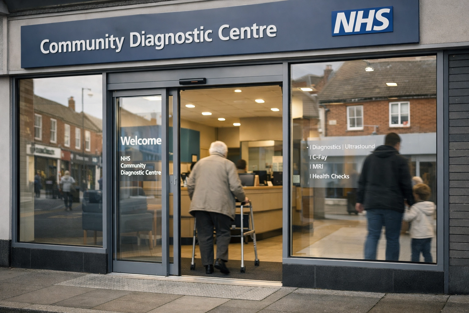 Entrance to a UK Community Diagnostic Centre providing localized respiratory health and diagnostic services.