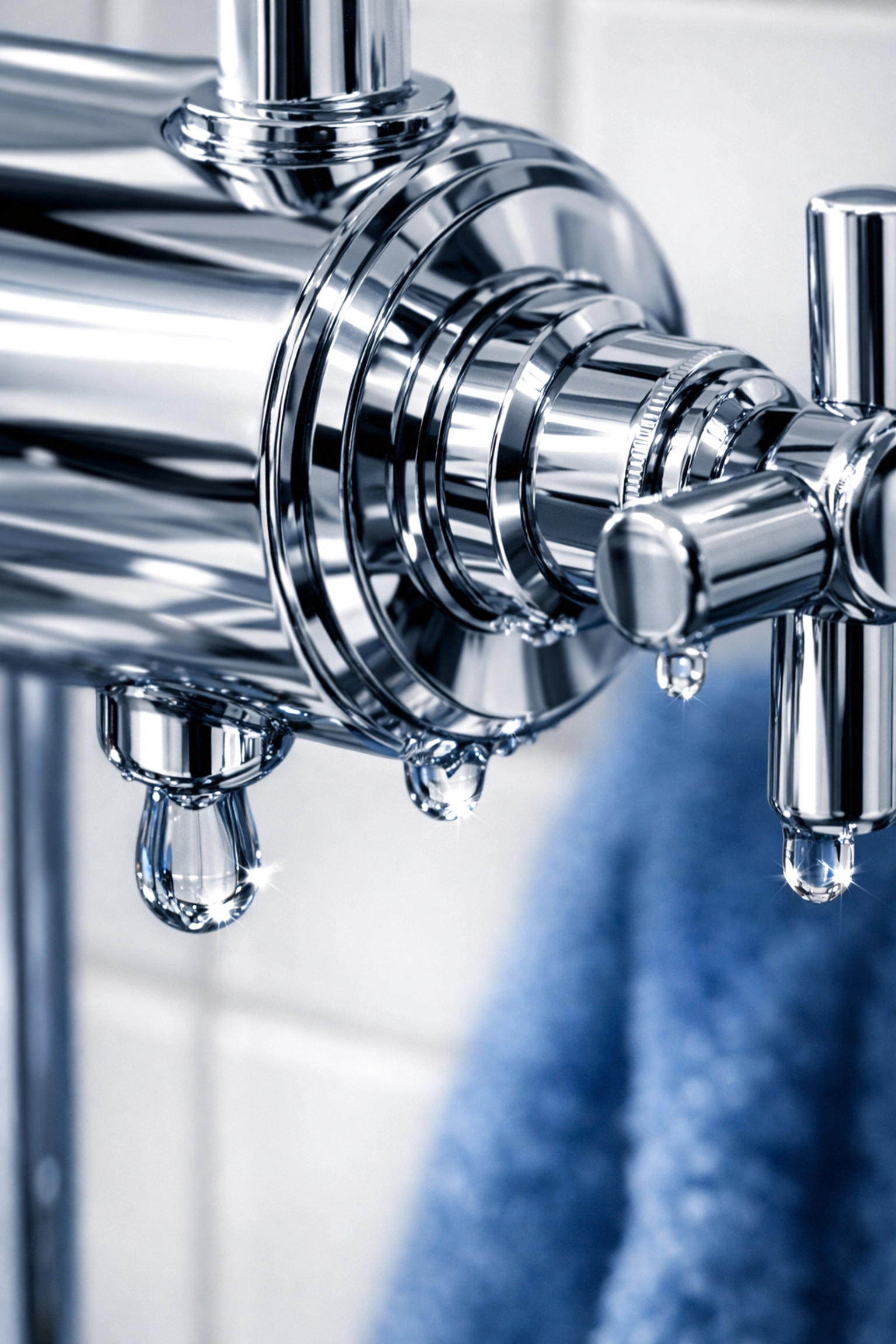 Close-up of a sparkling, polished chrome faucet highlighting detailed house cleaning Needham MA standards.