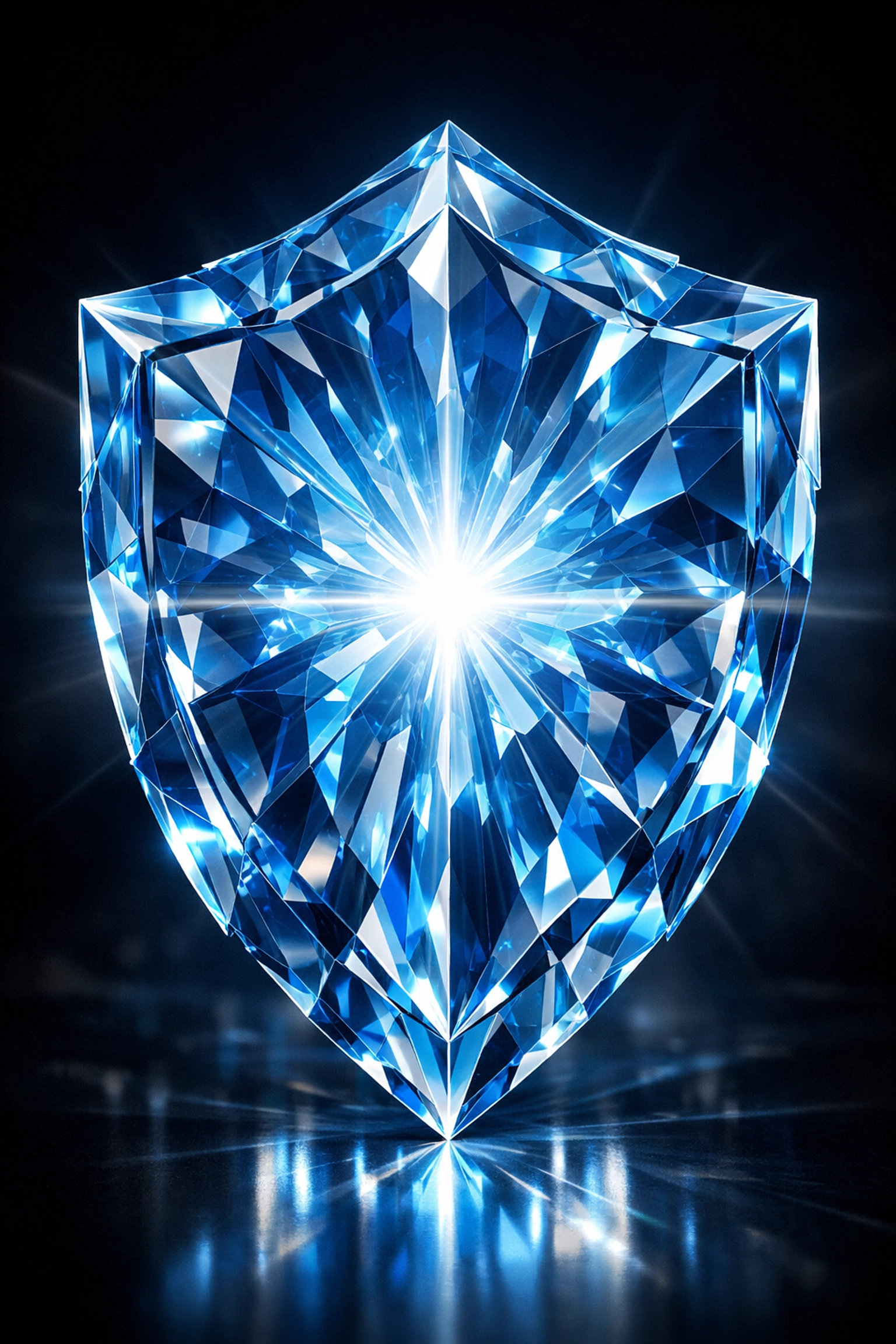 Crystalline shield symbolizing secure data management and high-level protection for fintech automation.