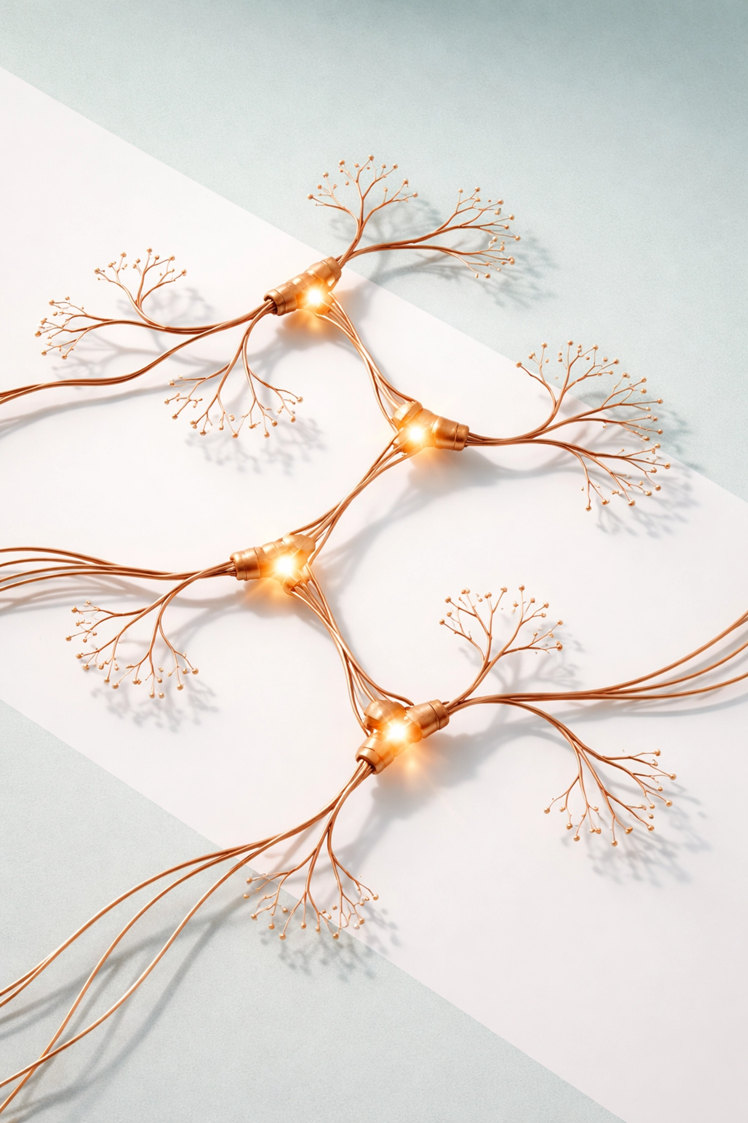 Abstract neural pathways symbolizing enhanced brain connectivity and memory from magnesium threonate