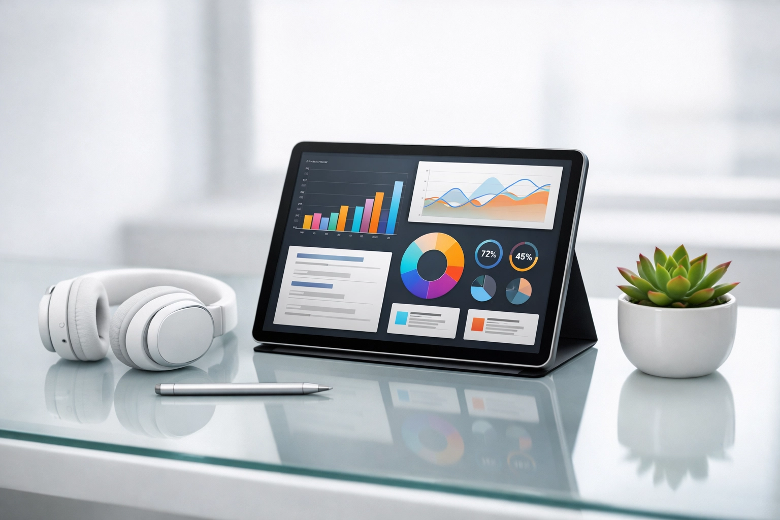 Digital tablet showing tax data on a modern desk, symbolizing optimized ERO infrastructure and education.