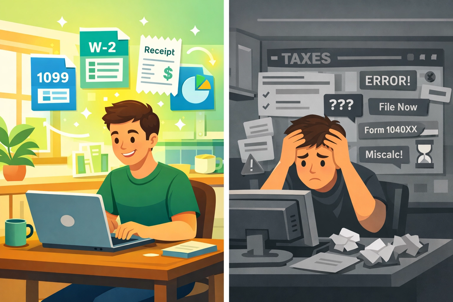 Virtual tax preparer organizing itemized deductions compared to DIY tax software