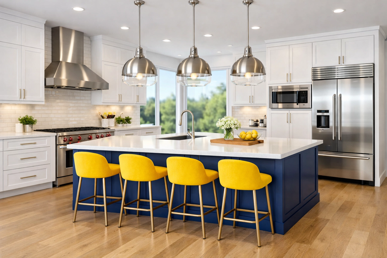 Modern luxury kitchen in Dover featuring professional residential cleaning Massachusetts standards.