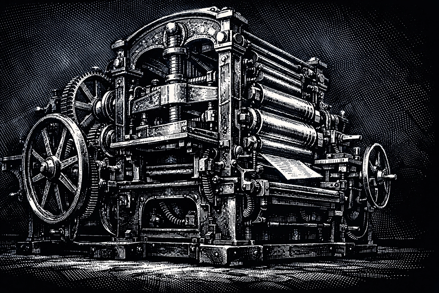 Vintage iron printing press representing the enduring power of truth in a noisy digital news cycle.