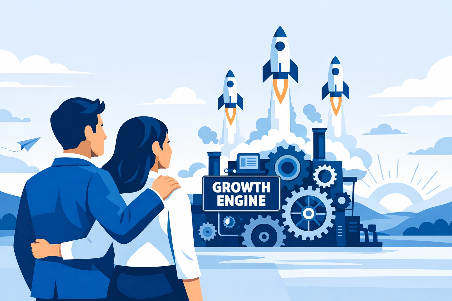 Strategic partnership illustration representing a revenue-generating growth engine for Monmouth County businesses.