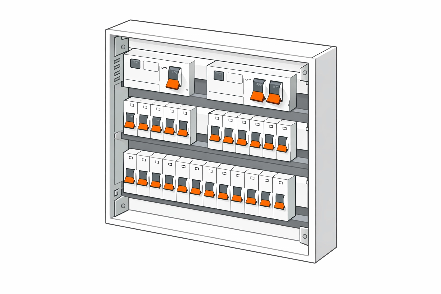 Moderner Sicherungskasten und Elektroinstallation für ein Traumhaus in Niederösterreich.