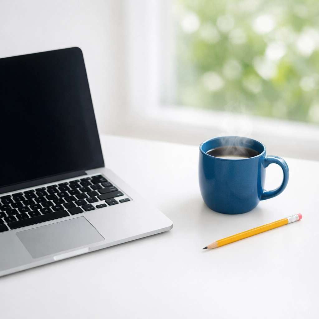 A laptop on a clean desk symbolizing digital donor engagement tools used for major gift prospecting.