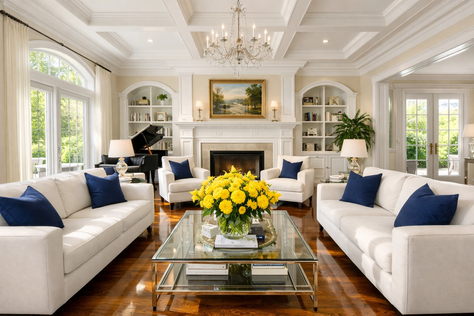 A bright, dust-free Wellesley living room after professional deep cleaning services for a healthy home environment.