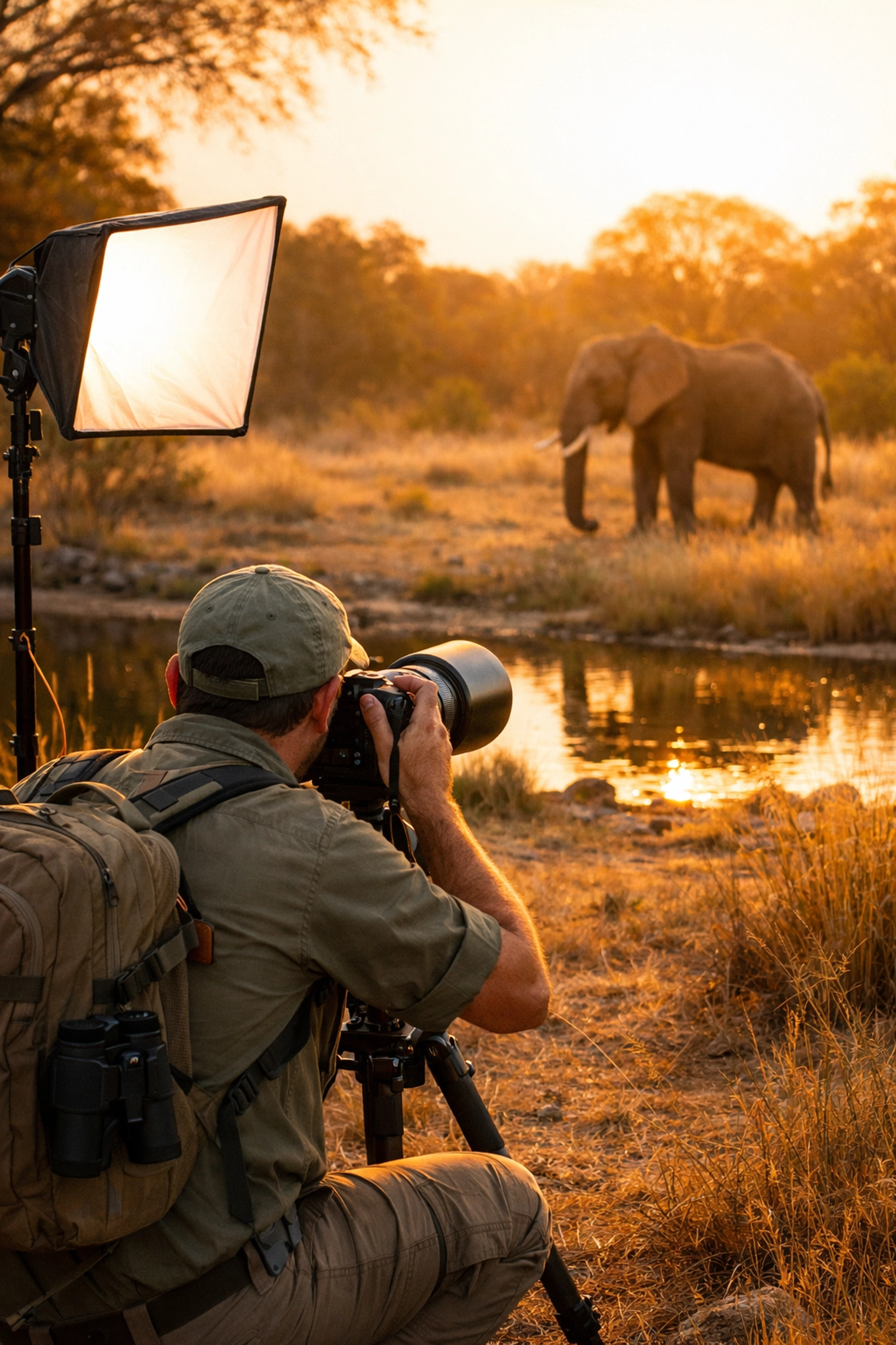 Wildlife photographer using ethical practices to capture zoo animal conservation imagery