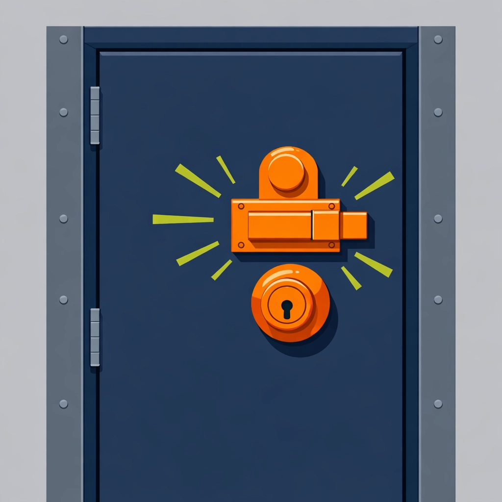 Reinforced rear business door with a heavy-duty deadbolt to prevent break-ins, managed by an emergency locksmith Bristol.