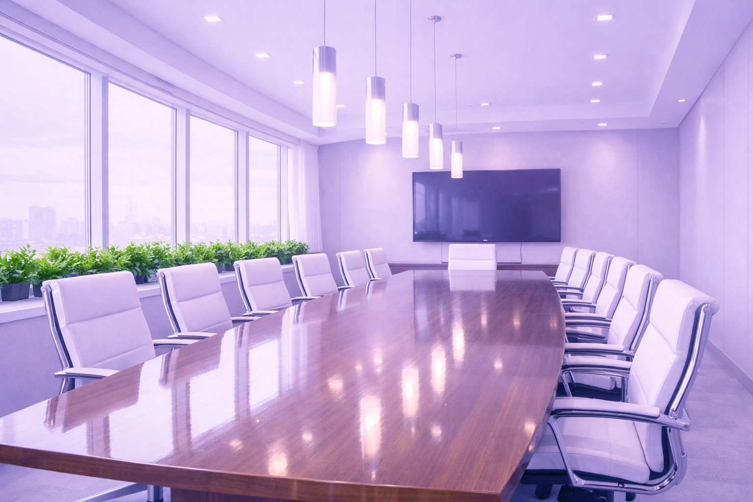 Spotless corporate boardroom in Cedar Falls reflecting professional excellence and commercial cleaning standards.