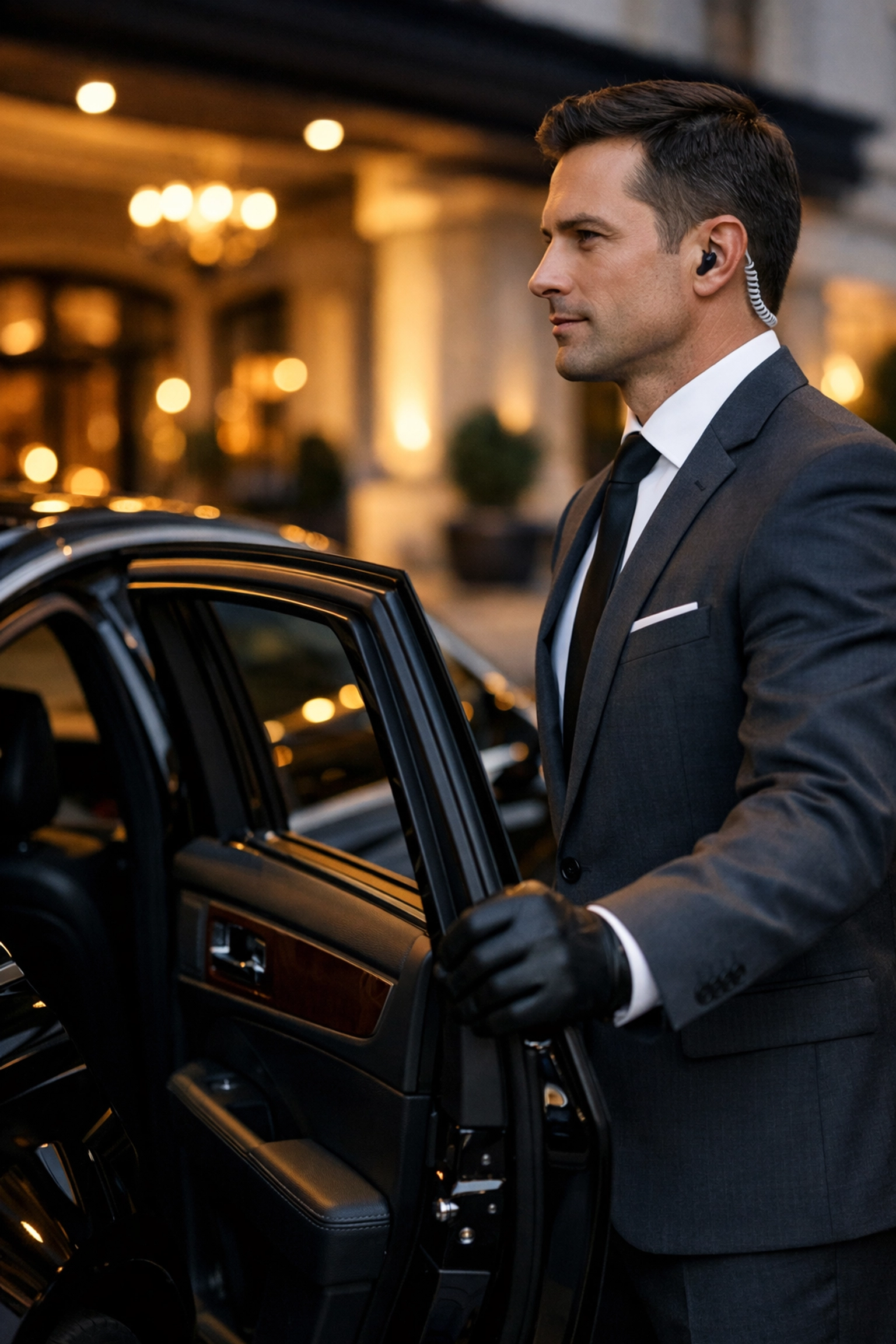 Expert chauffeur providing high-end corporate hospitality and luxury transportation at the Super Bowl.