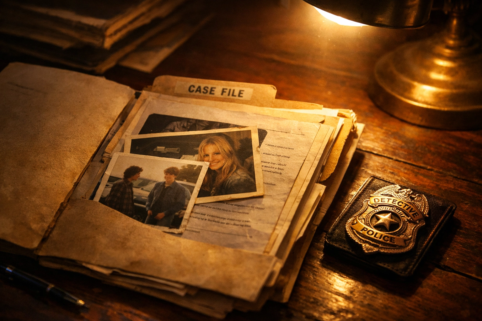 Cold case investigation file folder representing decades-old murder case breakthrough