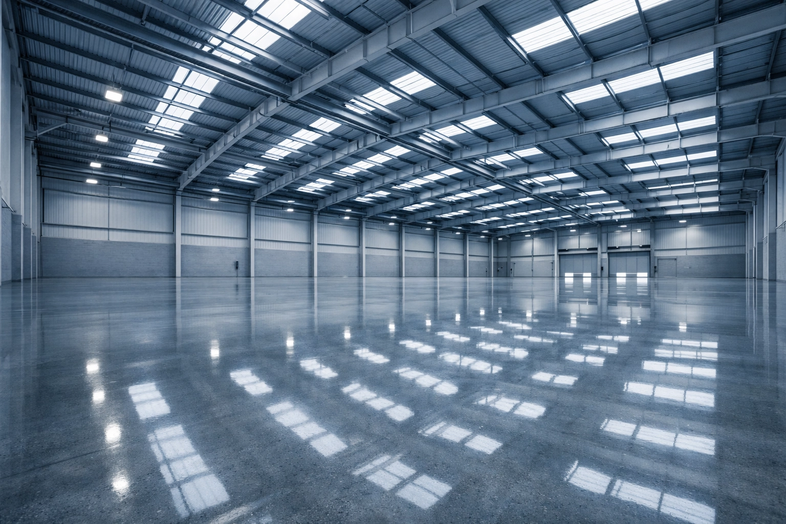 A clean, vacant warehouse in shell condition after a professional strip-out and clearance.