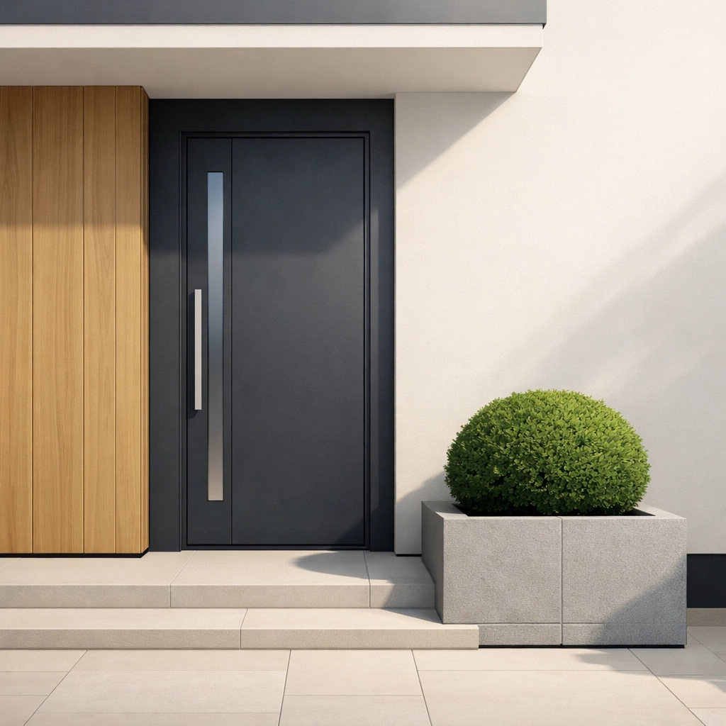 Modern home entrance showcasing high curb appeal for selling properties in North Idaho.