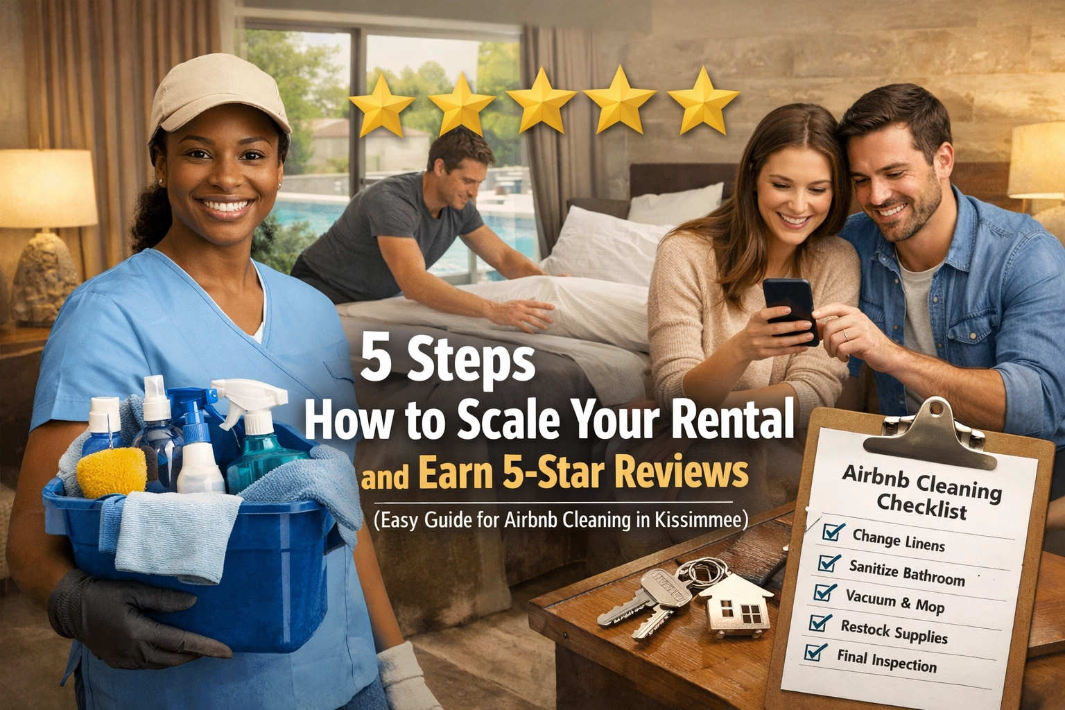 [HERO] 5 Steps How to Scale Your Rental and Earn 5-Star Reviews (Easy Guide for Airbnb Cleaning in Kissimmee)