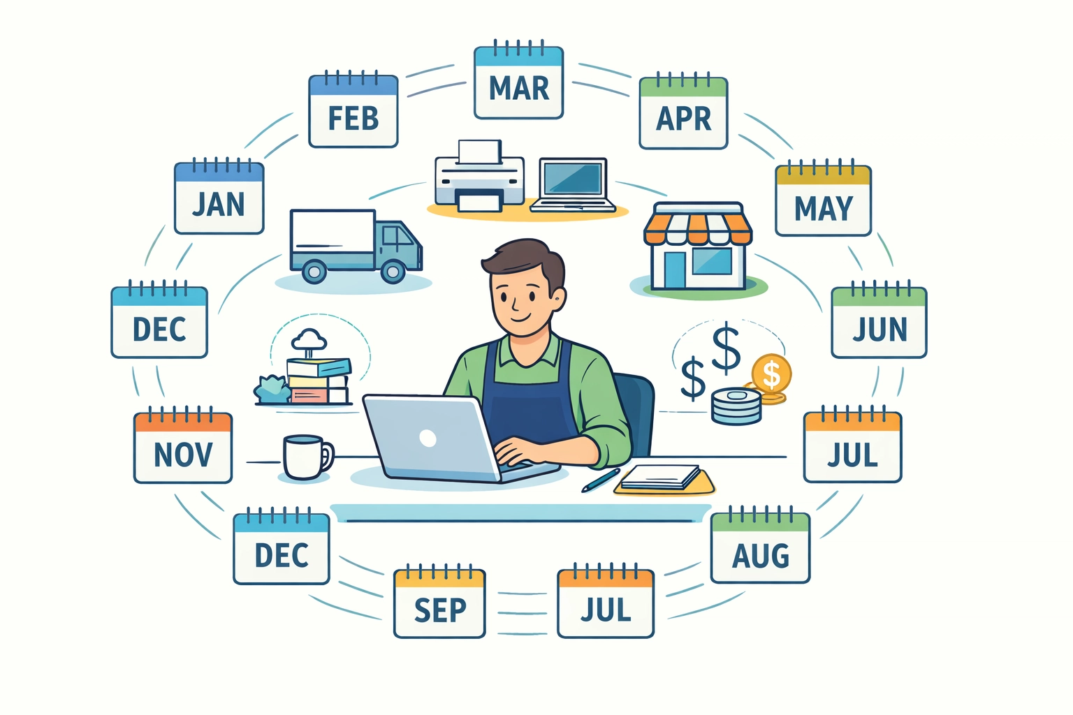 Small business owner planning tax strategy throughout the year with concierge tax professional support