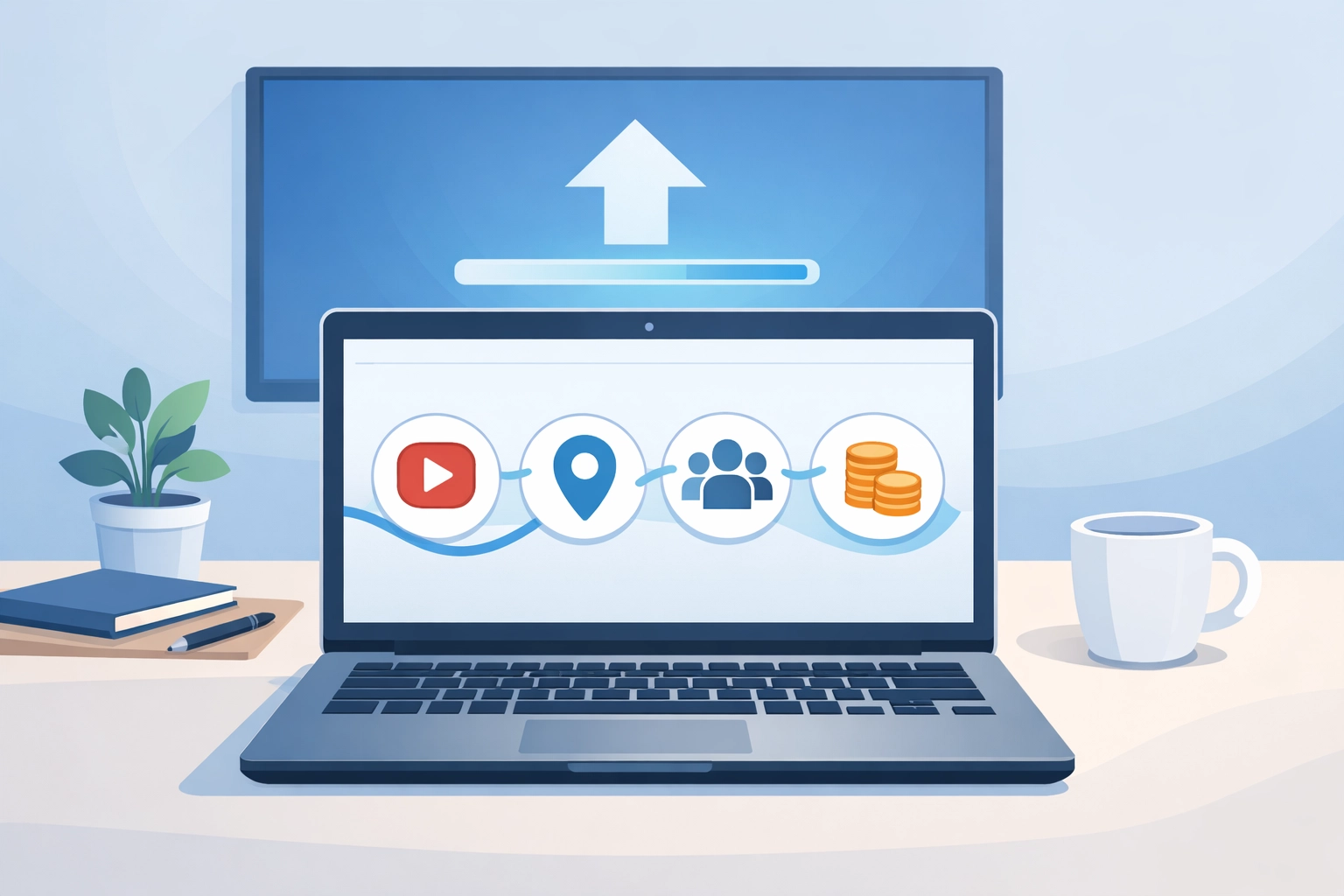 Campaign manager using a digital dashboard to set up political ads on Hulu and streaming TV services.