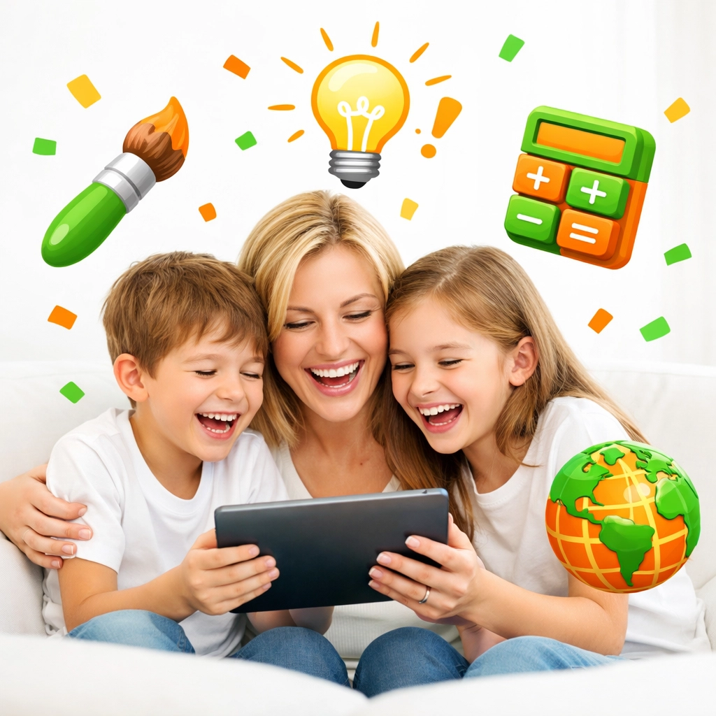 Family using the Complete Life Skills Platform to learn modern skills with biblical values together.