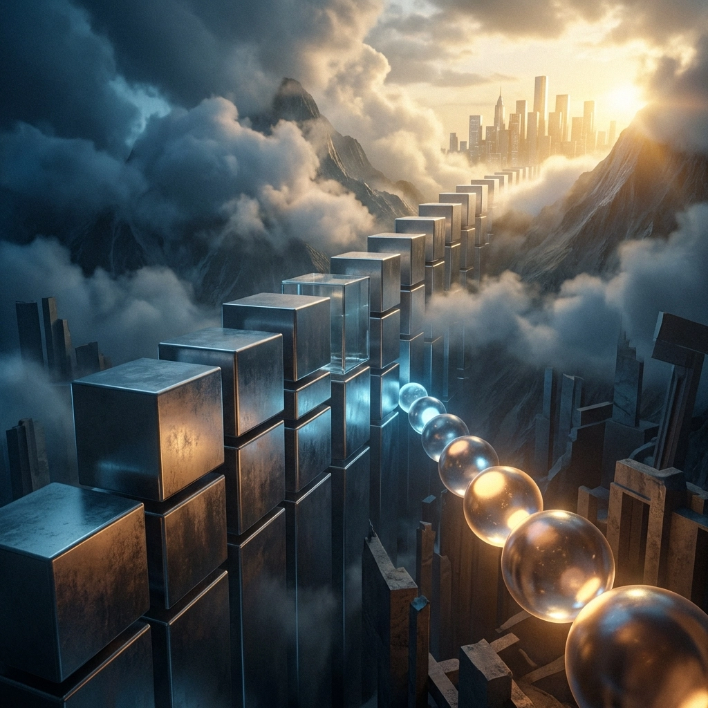 A financial landscape illustrating diverging investment strategies for accredited hedge fund investors in 2026.