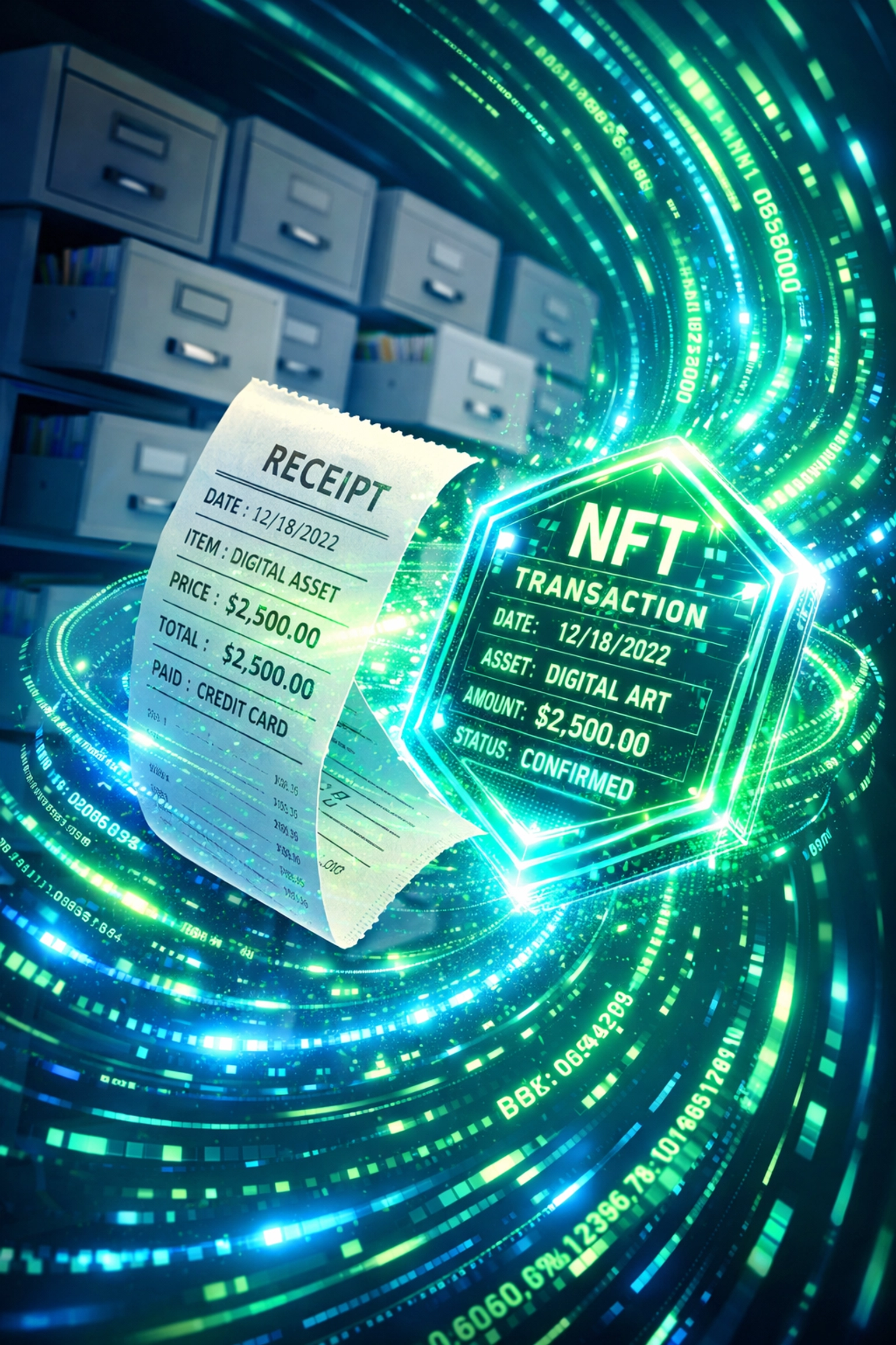 NFT receipt for accounting transforming digital transaction into automated bookkeeping token