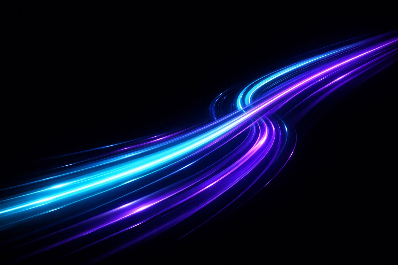 Neon light ribbons representing high-performance web hosting and fast site speed for SEO success.