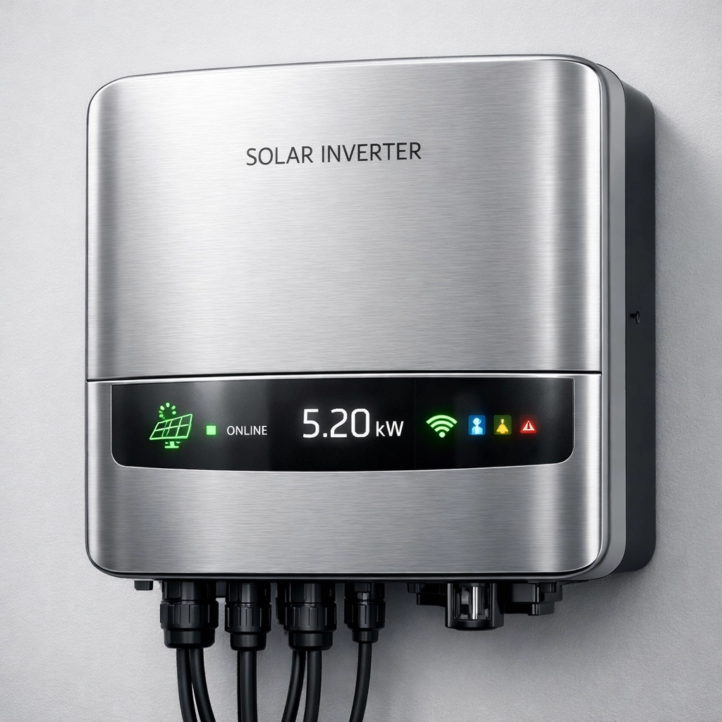 Professional solar inverter and energy management system installed for a renewable energy setup.