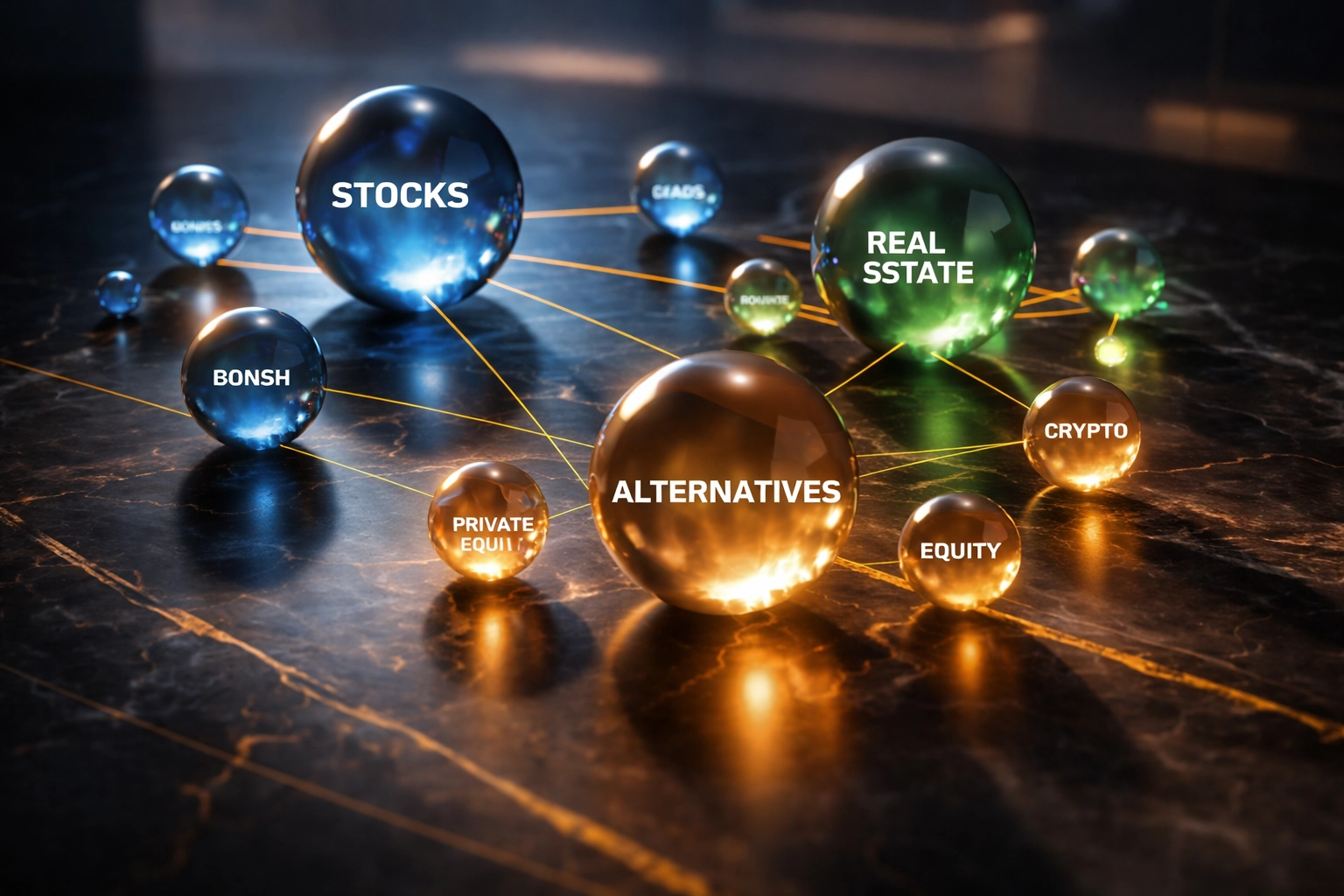 Visualization of diversified alternative investment portfolio for institutional capital allocation