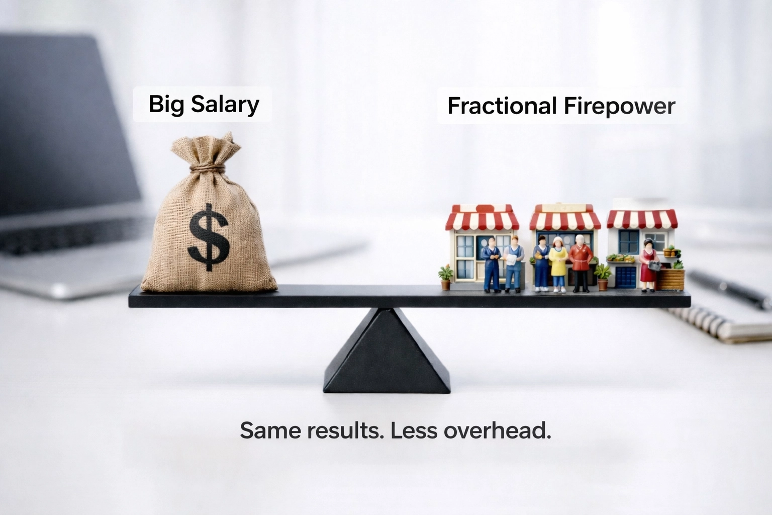 Balanced scale showing franchise development cost versus value decision-making